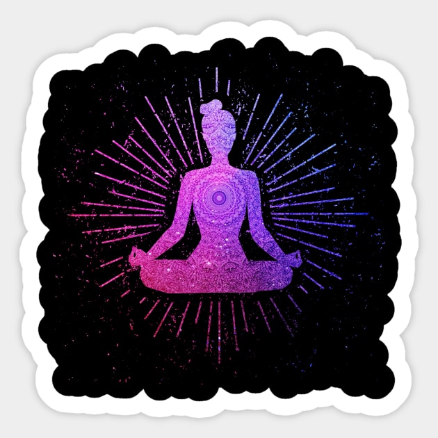Yoga Meditation Pose Yoga Woman, Zen Mom Sticker by logiamerch